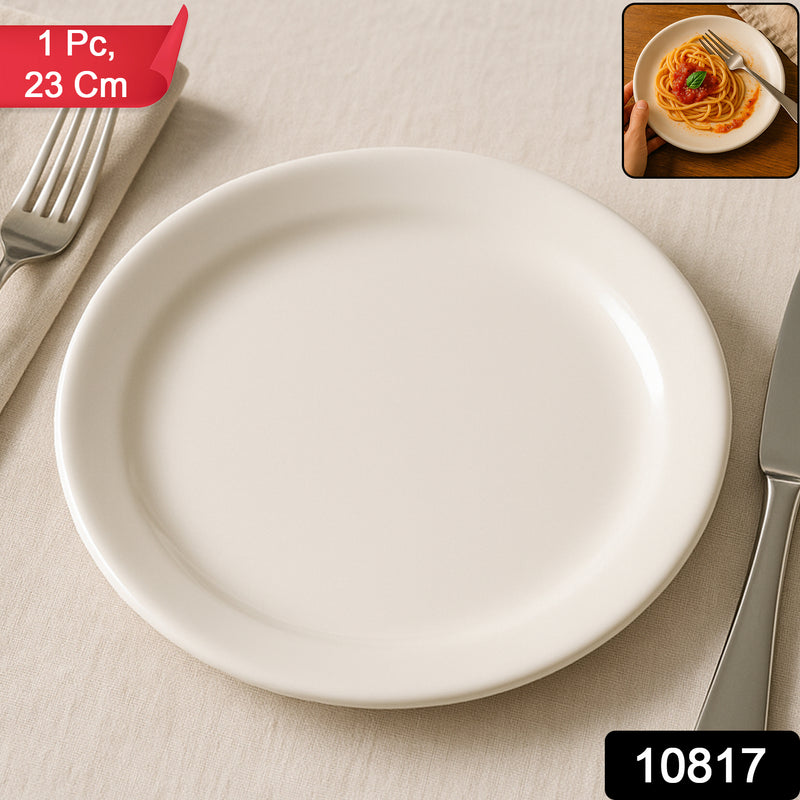 Plastic Round Dinner Serving Plate 23 Cm (1 Pc)