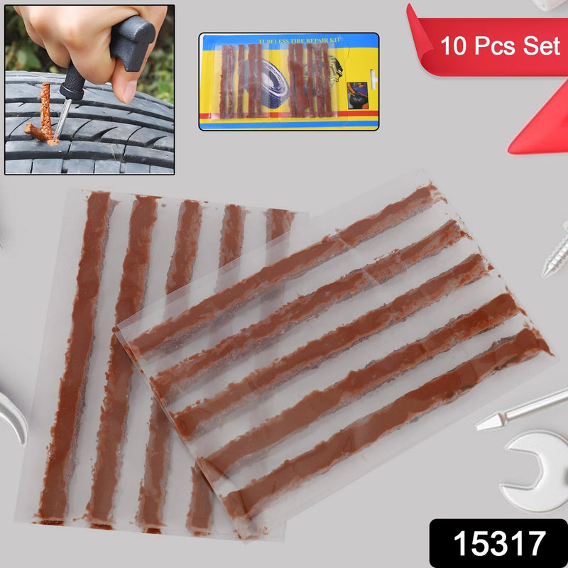 Tire Repair Strings Rubber Strips For Cars Bike (10 Pcs Set )