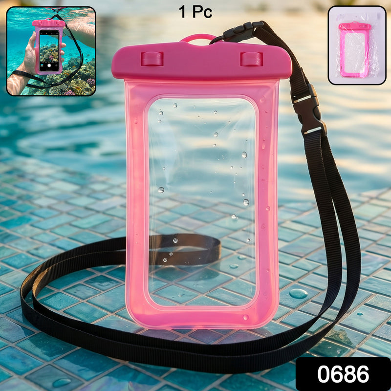 Waterproof Mobile Pouch Cover 1 Pc Universal Sealed Phone Case With Lanyard