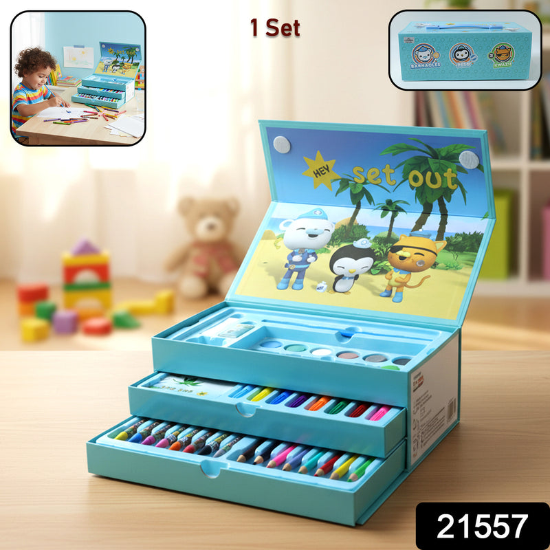Drawing Kit Box For Kids With Colors Tools (1 Pc)