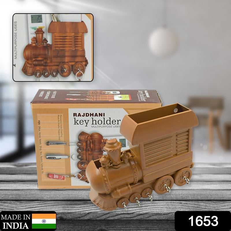 1653 Plastic Train Engine Design Plastic Key Holder Mount Decorative Keys Organizer Key Holder Key Stand Key Holder For Home Office Antique Key Holder (1 Pc)