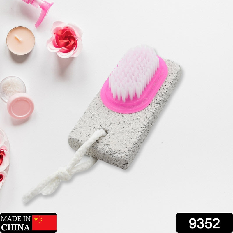 9352 Hand And Foot Brush With Pumice Stone To Remove Dead Skin Callus Stone Foot Scrubber Pedicure Brush For Dead Skin