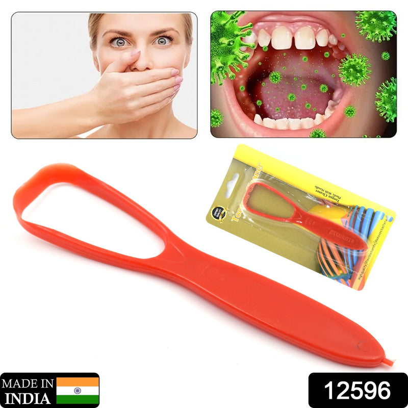 Plastic Tongue Cleaner For Kids Adults Tongue Scraper For Bad Breath Maintain Oral Hygiene For Daily Use For Fresh Breath Bacteria Removal Improved Taste Plastic With Handle Tongue Cleaner (1 Pc )