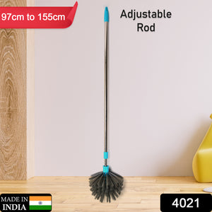 4021 Cobweb Brush With Stainless Steel Strong Long Extendable Handle For Dusting Ceiling Cobweb Cleaning Brush For Lights Fans Webs Cleaning For Homekitchen