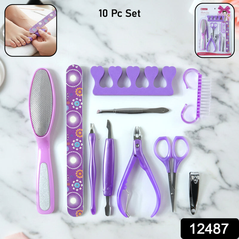 Personal Grooming Manicure Pedicure Nail Care Tool Set (10 Pc Set)