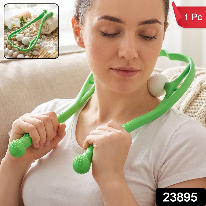 Manual Neck Shoulder Roller Massager With Rolling Balls For Pain Relief (1 Pc)