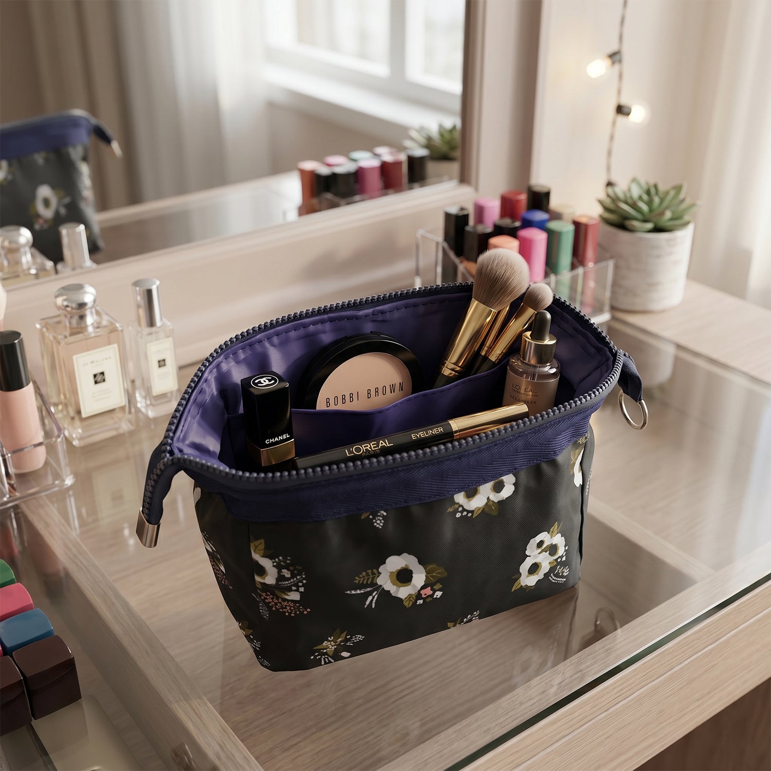 Stylish Multipurpose Cosmetic Storage Pouch Bag (1  Pc 18x12 Cm)