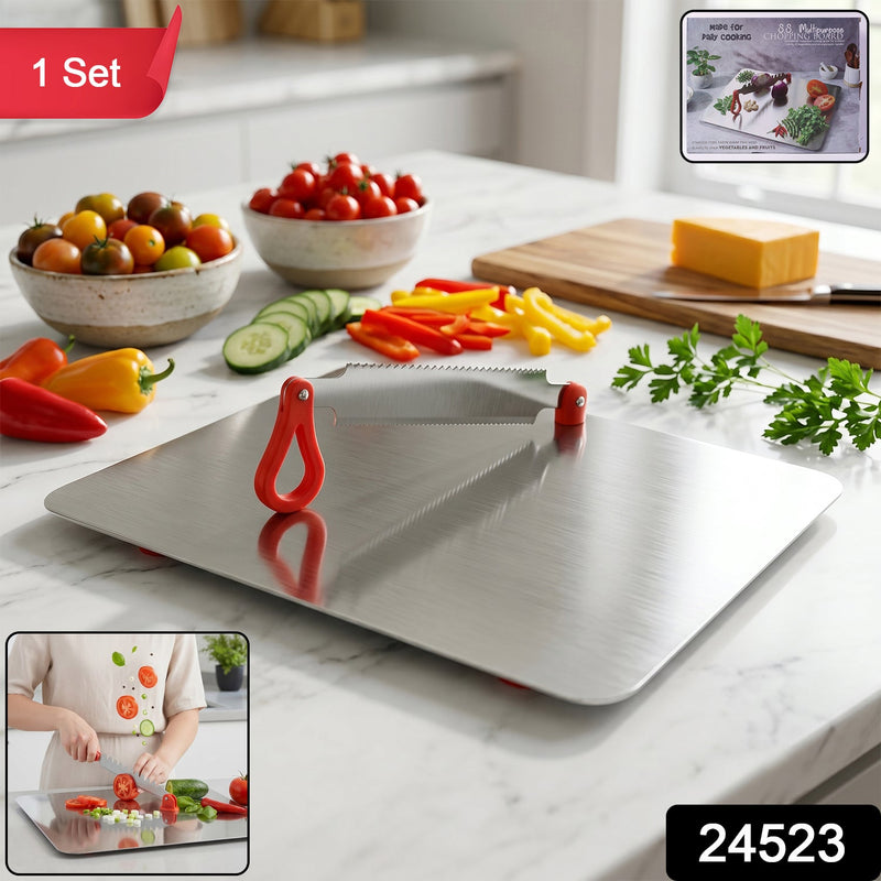 Stainless Steel Multipurpose Chopping Board  Hygienic  Durable For Kitchen