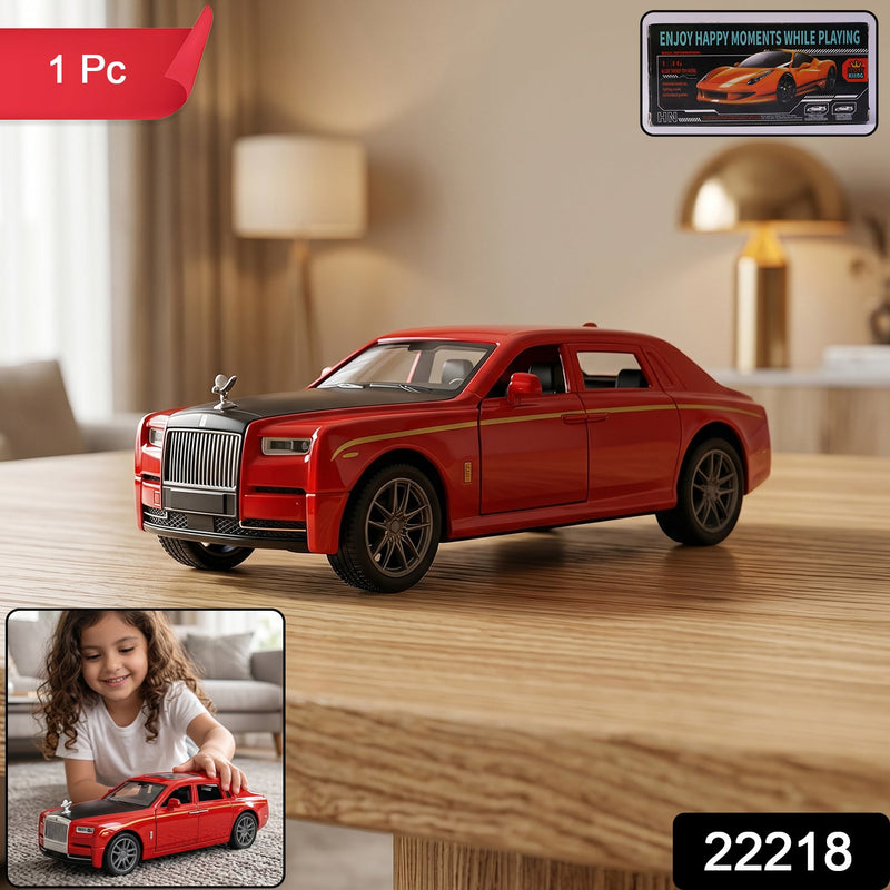 Die-cast Metal Pull-back Luxury Sedan Model Toy Car With Openable Doors (1 Pc)