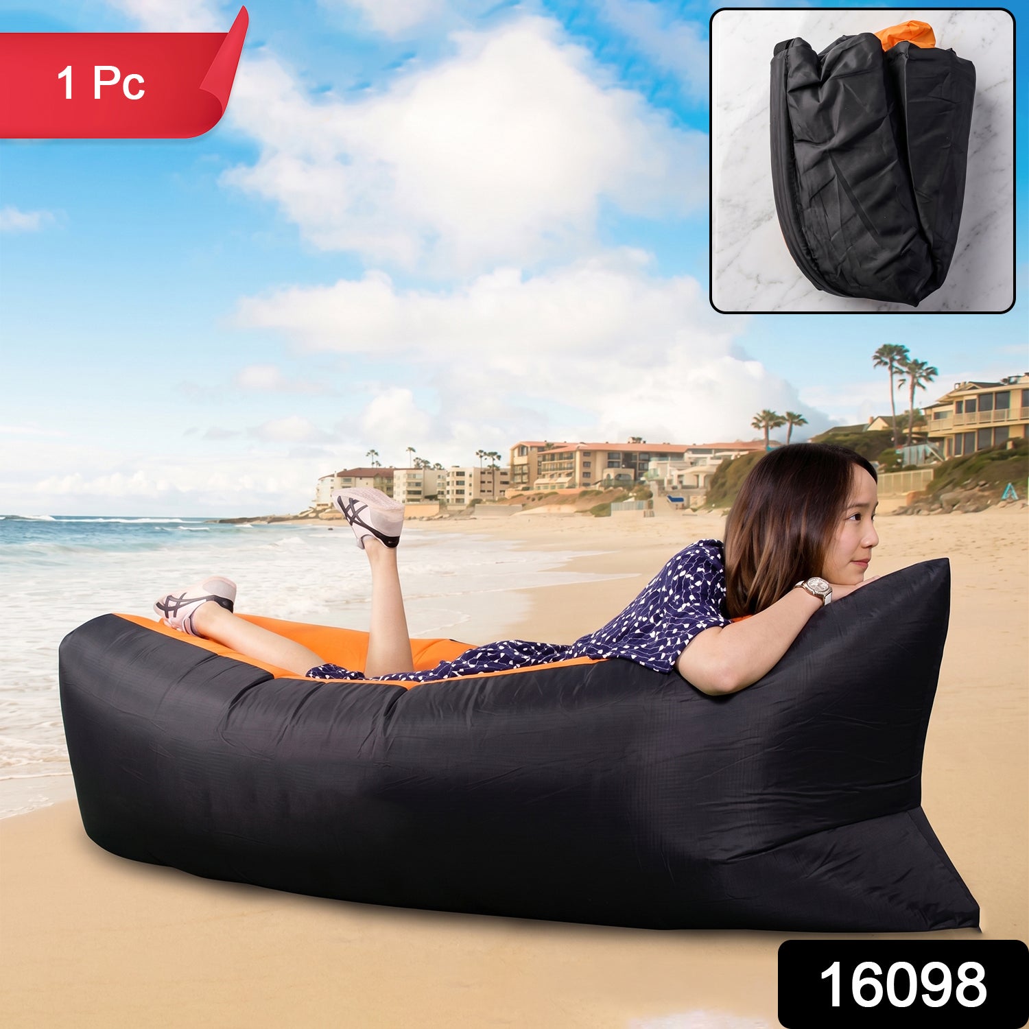 Inflatable Air Lounger Sofa For Pool Beach  Camping (1 Pc)