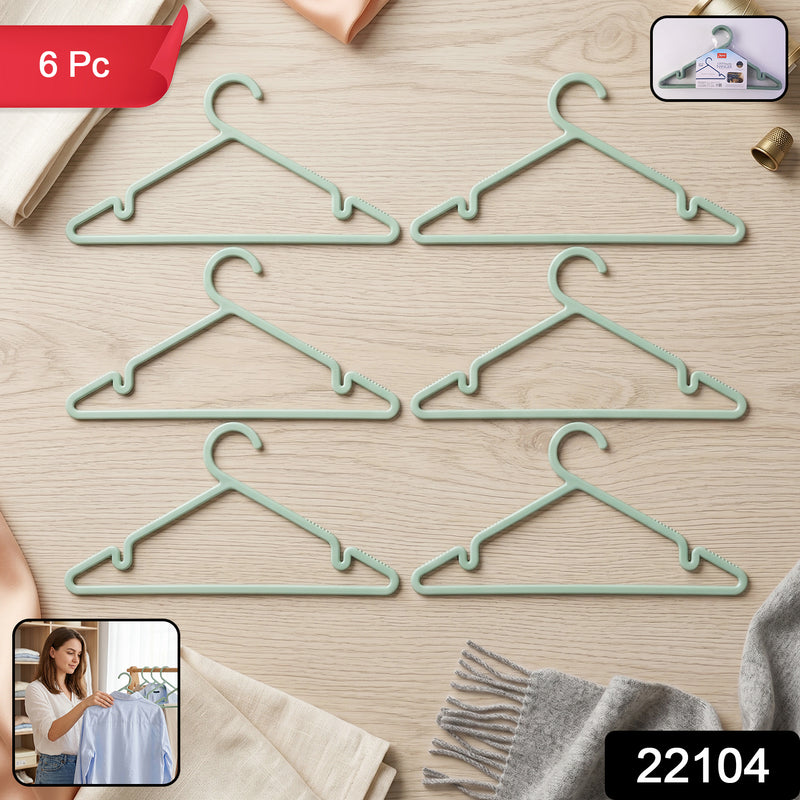 Apex Gripi Cloth Hanger Durable Plastic Clothes Hangers For Wardrobe (6 Pc)