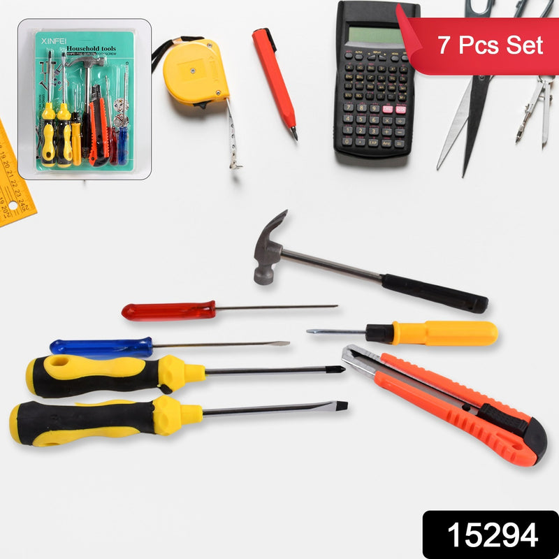 7 Pcs Hand Tool Kit And Magnetic Wristband For Holding Screws Bolts Drill Bits