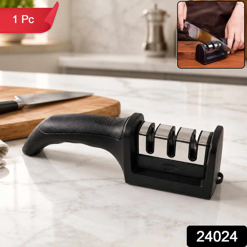 3 Stage Manual Knife Sharpener Tool For Steel And Ceramic Knives Kitchen (1 Pc)