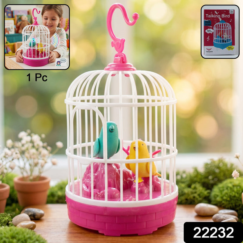 Kids Talking Bird Cage Toy  Interactive Sound  Repeats Fun