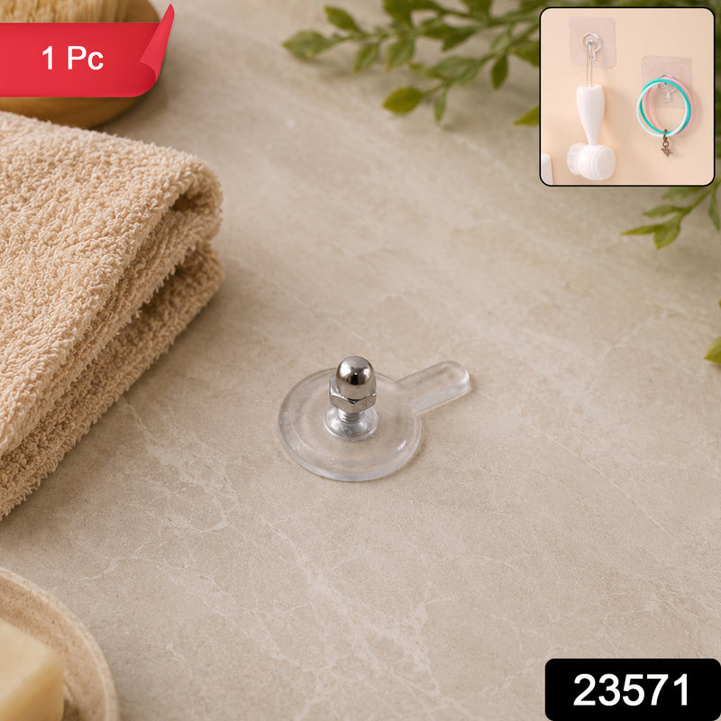 Transparent Self Adhesive Wall Hook Nail Free Holder For Keys  Towels (1 Pc)