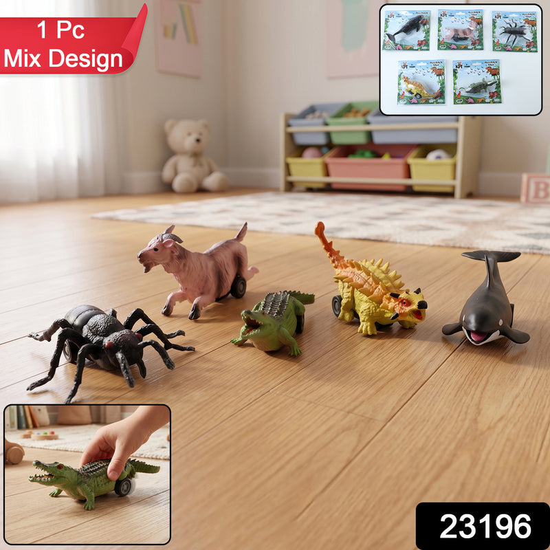 Kids Animal Pull Back Toy (1 Pc Mix Design)