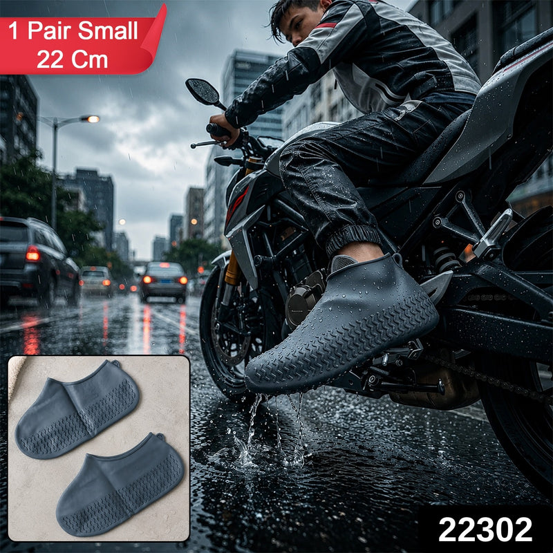 Waterproof Silicone Rain Shoe Cover 22 Cm Small Anti Slip Reusable (1 Pair)
