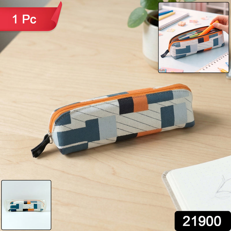 Designer Fabric Zipper Pencil Pouch (1 Pc)