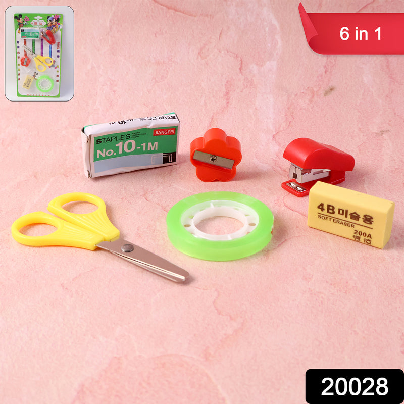 6 In 1 Multipurpose Mini Stationery Kit For Students