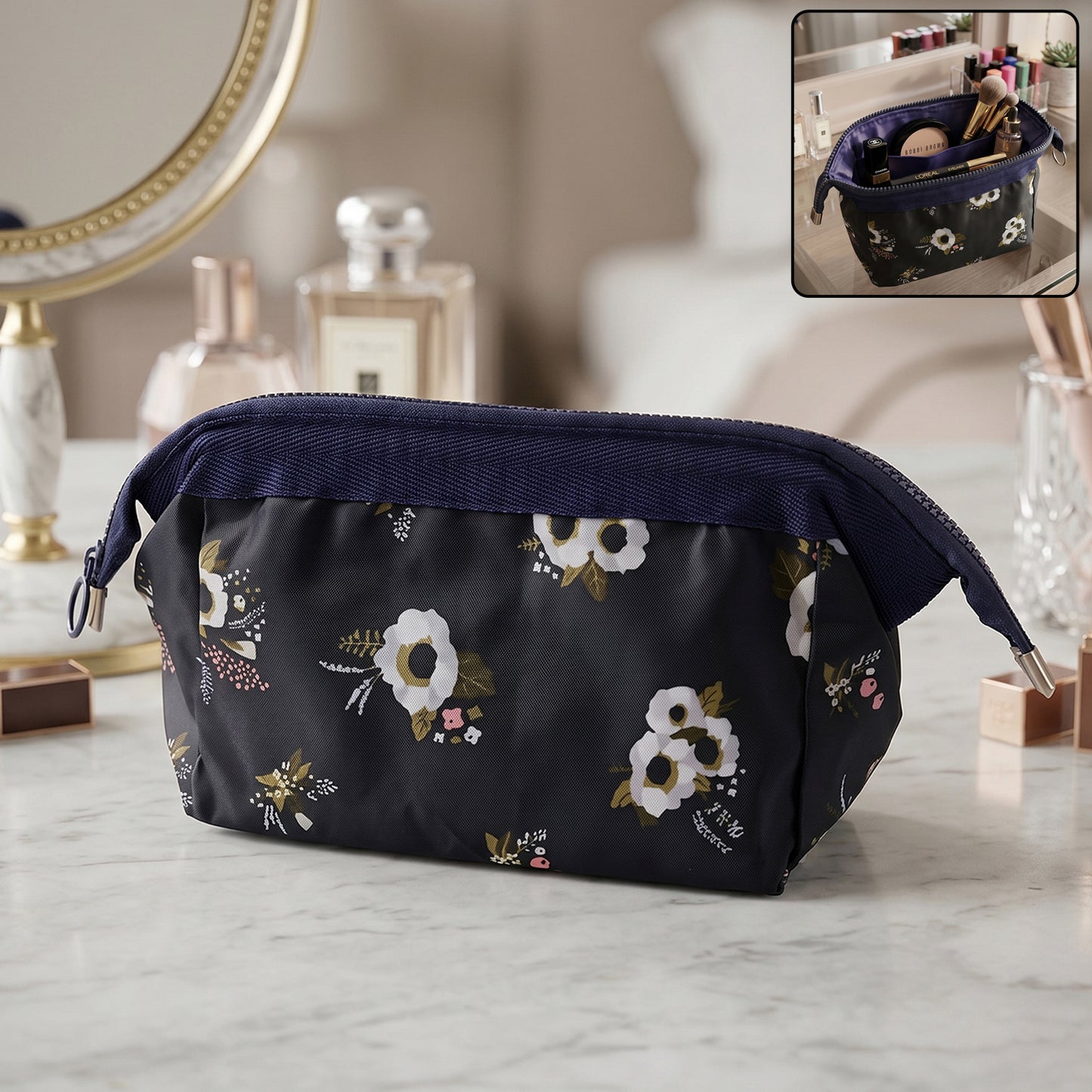Stylish Multipurpose Cosmetic Storage Pouch Bag (1  Pc 18x12 Cm)